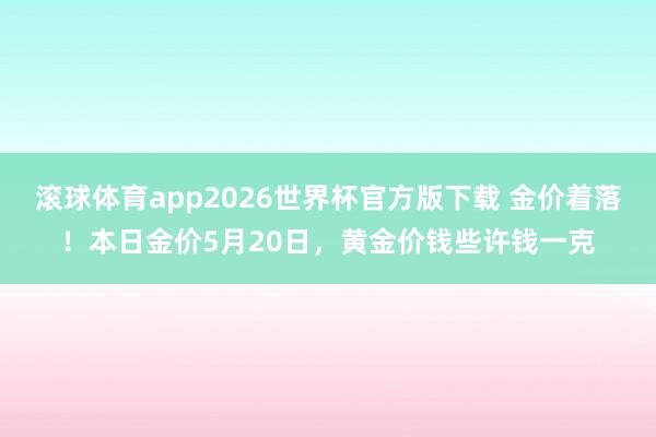 滚球体育app2026世界杯官方版下载 金价着落！本日金价5月20日，黄金价钱些许钱一克