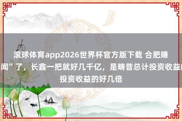 滚球体育app2026世界杯官方版下载 合肥赚成“黑传闻”了，长鑫一把就好几千亿，是畴昔总计投资收益的好几倍