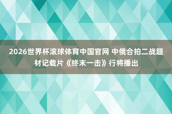 2026世界杯滚球体育中国官网 中俄合拍二战题材记载片《终末一击》行将播出