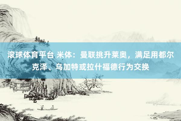 滚球体育平台 米体：曼联挑升莱奥，满足用都尔克泽、乌加特或拉什福德行为交换