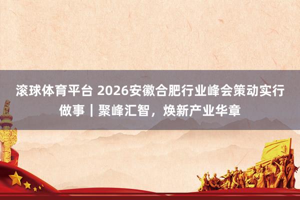 滚球体育平台 2026安徽合肥行业峰会策动实行做事｜聚峰汇智，焕新产业华章