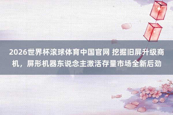 2026世界杯滚球体育中国官网 挖掘旧屏升级商机，屏形机器东说念主激活存量市场全新后劲