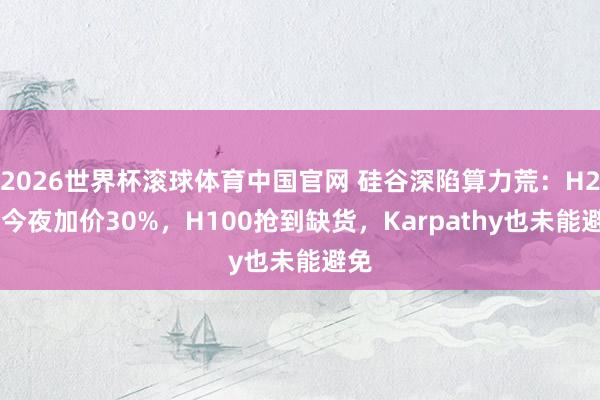 2026世界杯滚球体育中国官网 硅谷深陷算力荒：H200今夜加价30%，H100抢到缺货，Karpathy也未能避免