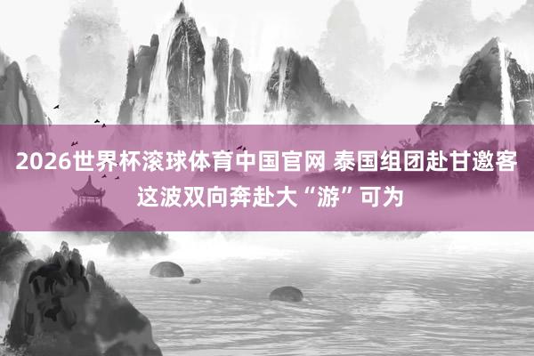 2026世界杯滚球体育中国官网 泰国组团赴甘邀客 这波双向奔赴大“游”可为