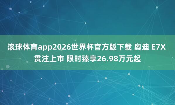 滚球体育app2026世界杯官方版下载 奥迪 E7X 贯注上
