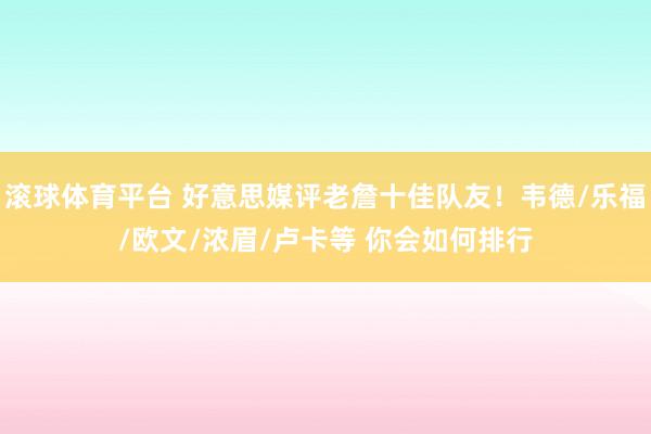 滚球体育平台 好意思媒评老詹十佳队友！韦德/乐福/欧文/浓眉/卢卡等 你会如何排行