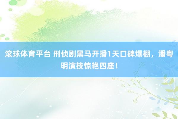 滚球体育平台 刑侦剧黑马开播1天口碑爆棚，潘粤明演技惊艳四座！