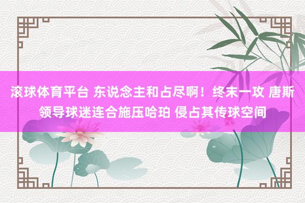 滚球体育平台 东说念主和占尽啊！终末一攻 唐斯领导球迷连合施压哈珀 侵占其传球空间