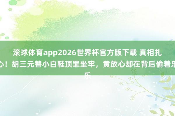 滚球体育app2026世界杯官方版下载 真相扎心！胡三元替小白鞋顶罪坐牢，黄放心却在背后偷着乐