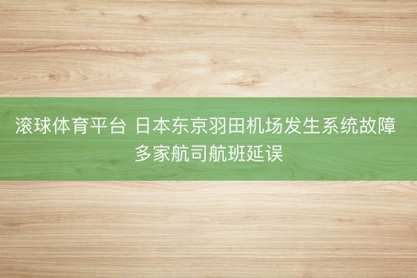 滚球体育平台 日本东京羽田机场发生系统故障 多家航司航班延误