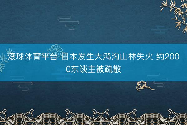 滚球体育平台 日本发生大鸿沟山林失火 约2000东谈主被疏散