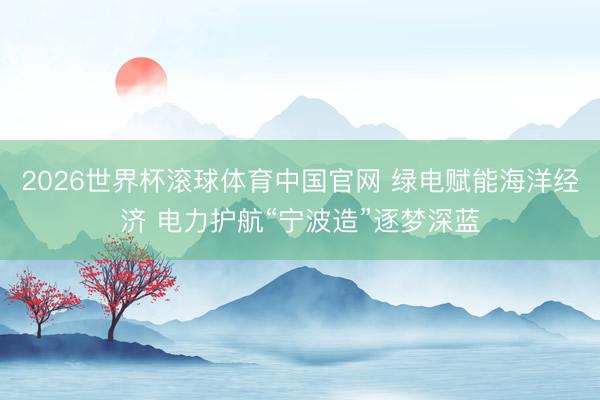 2026世界杯滚球体育中国官网 绿电赋能海洋经济 电力护航“宁波造”逐梦深蓝